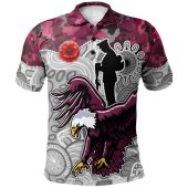 Manly Warringah Sea Eagles Polo Shirt - Aboriginal Inspired Anzac Eagle Polo Shirt