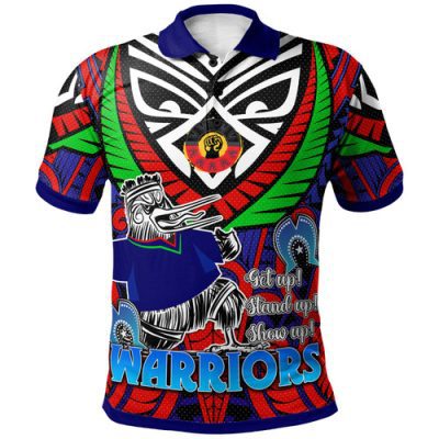 New Zealand Warriors Polo Shirt - Custom Naidoc Week New Zealand Warriors Polo Shirt