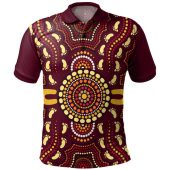 Australia Aboriginal Inspired Polo Shirt - Aboriginal Dragonfly Art Polo Shirt