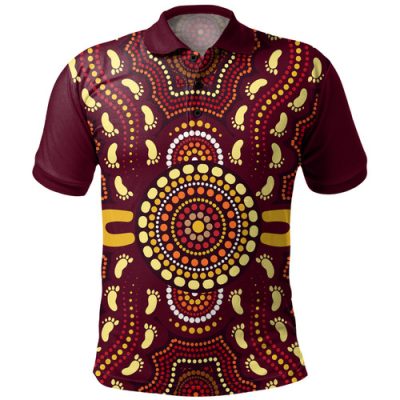 Australia Aboriginal Inspired Polo Shirt - Aboriginal Dragonfly Art Polo Shirt