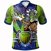 Canberra Raiders Custom Polo Shirt - Indigenous Vikings Power Scratch Style Polo Shirt