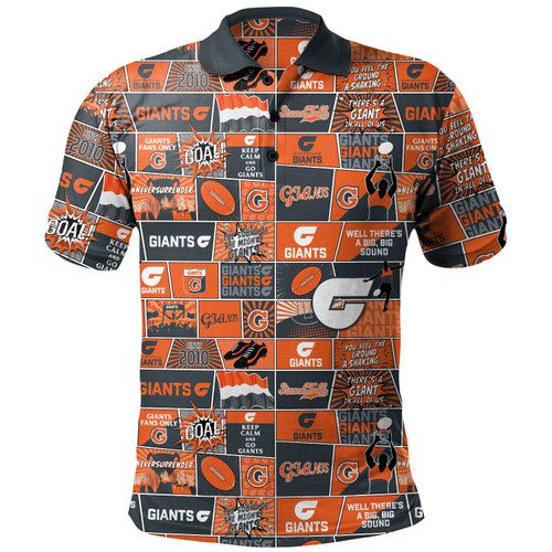 GWS GIANTS Polo Shirt Legacy Of The Pride Comic Style GWS GIANTS Polo Shirt Legacy Of The Pride Comic Style