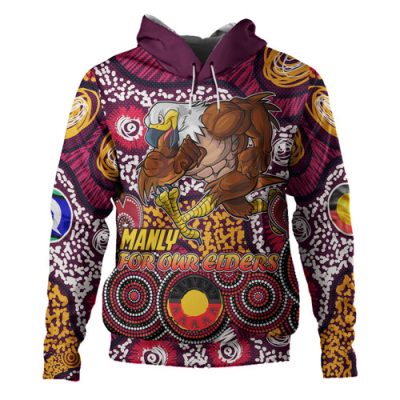 Manly Warringah Sea Eagles Naidoc Hoodie - Custom For Our Elders Hoodie