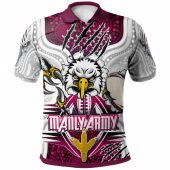 Manly Warringah Sea Eagles Indigenous Custom Polo Shirt - Super Manly Army Scratch Style Polo Shirt