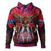 Manly Warringah Sea Eagles Anzac Custom Hoodie - Remembrance Manly Anzac Day With Poppy Flower Watercolour Style