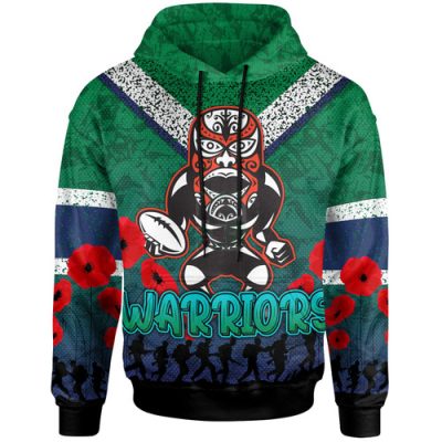 New Zealand Warriors Hoodie - Custom Anzac Day New Zealand Warriors Hoodie