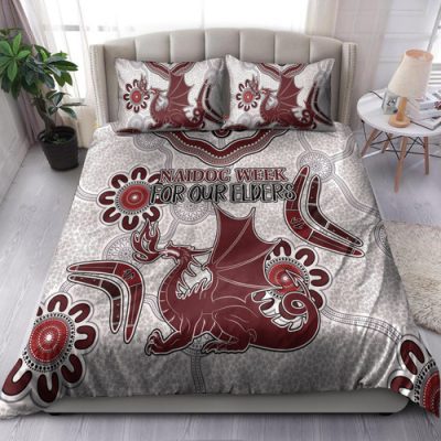 Australia Illawarra and St George Naidoc Bedding Set - Custom For Our Elders Boomerangs Bedding Set