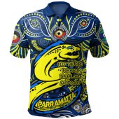 Parramatta Eels Polo Shirt Celebrating Naidoc Week 2024 Aboriginal Dot Art Inspired