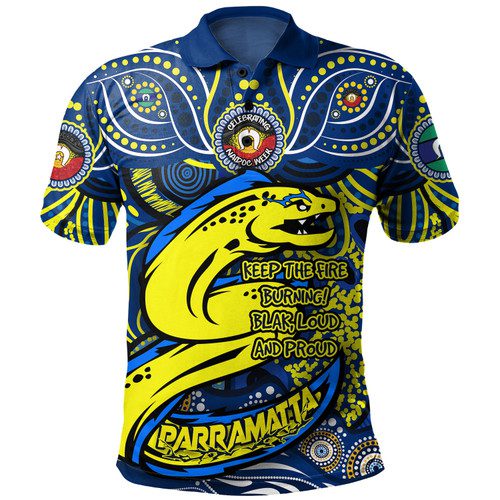 Parramatta Eels Polo Shirt Celebrating Naidoc Week 2024 Aboriginal Dot Art Inspired Parramatta Eels Polo Shirt Celebrating Naidoc Week 2024 Aboriginal Dot Art Inspired