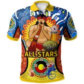 Indigenous All Stars Custom Polo Shirt - Dreamtime Turtles With Indigenous Cultures Flag Polo Shirt