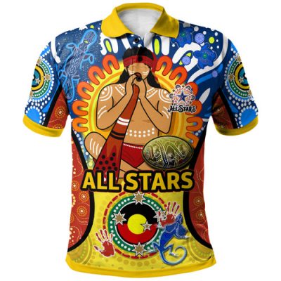 Indigenous All Stars Custom Polo Shirt - Dreamtime Turtles With Indigenous Cultures Flag Polo Shirt