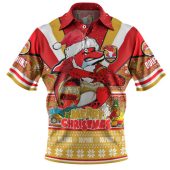 Redcliffe Dolphins Christmas Custom Polo Shirt - Redcliffe Dolphins Santa Aussie Big Things Polo Shirt