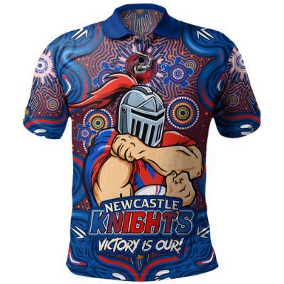 Newcastle Knights Polo Shirt Aboriginal Pattern Inspired Victory Is Ours