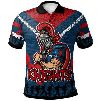 Newcastle Knights Polo Shirt - Custom Anzac Day Newcastle Knights Polo Shirt