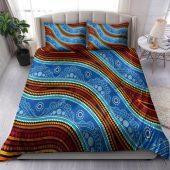 Australia Indigenous Bedding Set - Australia Aboriginal Wild inspired land and river style Dot painting art
