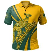 Australia Polo Shirt Wallabies Squad Aboriginal Pattern Inspired