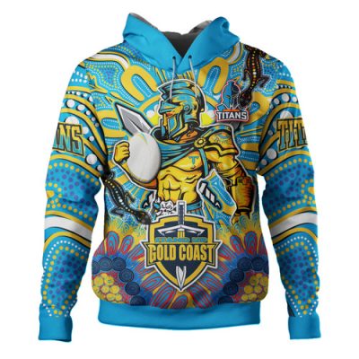 Gold Coast Titans Custom Hoodie - Stand Up Titans Indigenous Aboriginal Inspired Hoodie