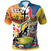 Parramatta Eels Polo Shirt - Custom Remembrance Parramatta Eels Anzac Quote With Poppy And Rosemary Polo Shirt