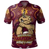 Queensland Maroons Polo Shirt Aboriginal Pattern Inspired Victory Is Ours