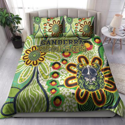 Canberra Raiders Naidoc Bedding Set - Custom For Our Elders Bedding Set