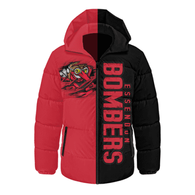 Essendon Hooded Padded Jacket Warrior's Heart Ignites