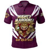 Queensland Maroons Polo Shirt Custom State Of Origin 2024 Passionate Fan Born To Win Ver 2