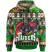 Canberra Raiders Christmas Hoodie - Custom Xmas Raider Christmas Balls, Snowflake With Patterns Hoodie