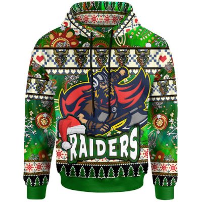 Canberra Raiders Christmas Hoodie - Custom Xmas Raider Christmas Balls, Snowflake With Patterns Hoodie