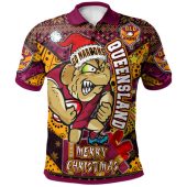 Cane Toads Christmas Polo Shirt - Custom QLD Go Maroons Cane Toads Aboriginal Inspired With Snowflake Polo Shirt