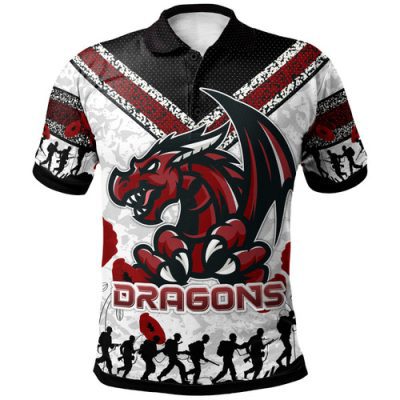 Australia Illawarra and St George Polo Shirt - Custom Anzac Day Dragons Polo Shirt