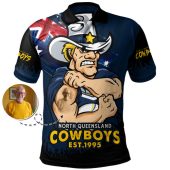North Queensland Cowboys Polo Shirt Heart Of A Fighter Tough And Fearless