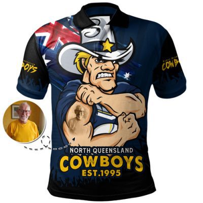 North Queensland Cowboys Polo Shirt Heart Of A Fighter Tough And Fearless