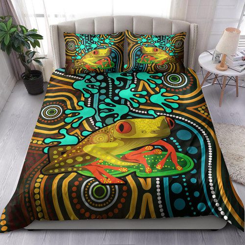 Australia Indigenous Bedding Set - Dreaming Indigenous Frog Australia Indigenous Bedding Set - Dreaming Indigenous Frog