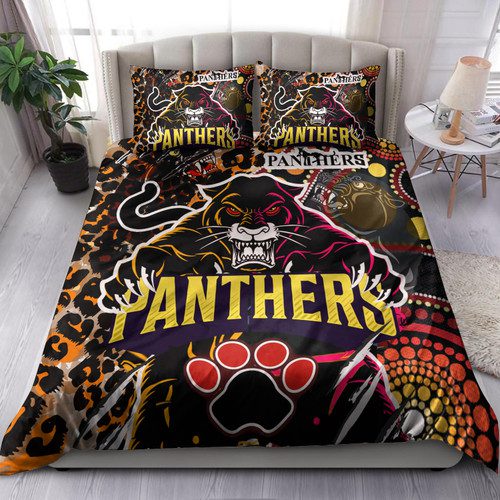 Penrith Panthers Bedding Set - Indigenous Wild Black Penrith Panthers Scratch Style Penrith Panthers Bedding Set - Indigenous Wild Black Penrith Panthers Scratch Style