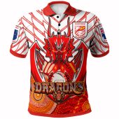 St. George Illawarra Dragons Custom Polo Shirt - Indigenous Super St George Team with Australia Flag Polo Shirt