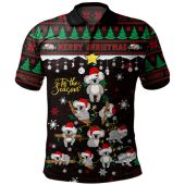 Australia Polo Shirt Merry Christmas Tis The Season Koala Edition