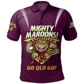 Queensland Maroons Polo Shirt Custom State Of Origin 2024 Passionate Fan Born To Win Ver 2