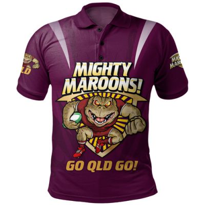 Queensland Maroons Polo Shirt Custom State Of Origin 2024 Passionate Fan Born To Win Ver 2