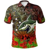 Cronulla-Sutherland Sharks Anzac Custom Polo Shirt - Lest We Forget Polo Shirt