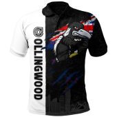 Collingwood Polo Shirt Burning Passion Of Power Scratch Style
