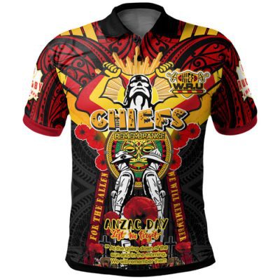 Waikato Chiefs Custom Polo Shirt - New Zealand Chiefs With Maori Patterns And Poppy Flowers