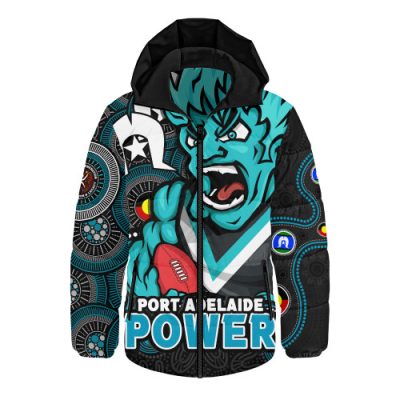 Port Adelaide Hooded Padded Jacket NAIDOC Spirit Of Country