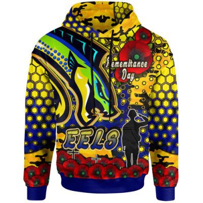 Parramatta Eels Hoodie - Custom Parramatta Eels Remembrance Day And Poppies Hoodie