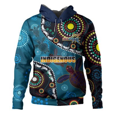 Indigenous All Stars Custom Hoodie - Dreamtime Turtles With Indigenous Cultures Flag Hoodie