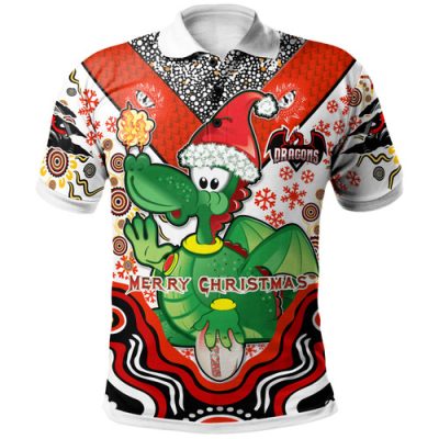 St. George Illawarra Dragons Indigenous Custom Polo Shirt - The RED V With Indigenous Culture Polo Shirt