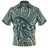 Australia Emu Aboriginal Polo Shirt - Emu Aboriginal Painting Polo Shirt