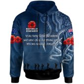Australia Anzac Hoodie - Australia Remember with Aboriginal Inspired Patterns Hoodie