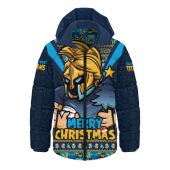 Gold Coast Titans Hooded Padded Jacket Merry Christmas Festive Spirit Edition