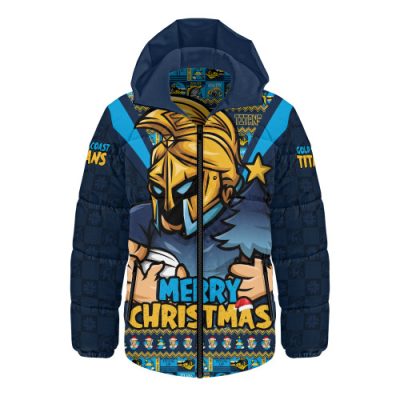 Gold Coast Titans Hooded Padded Jacket Merry Christmas Festive Spirit Edition