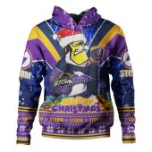 Melbourne Storm Christmas Custom Hoodie - Storm Man Santa Claus Aussie Big Things Hoodie
